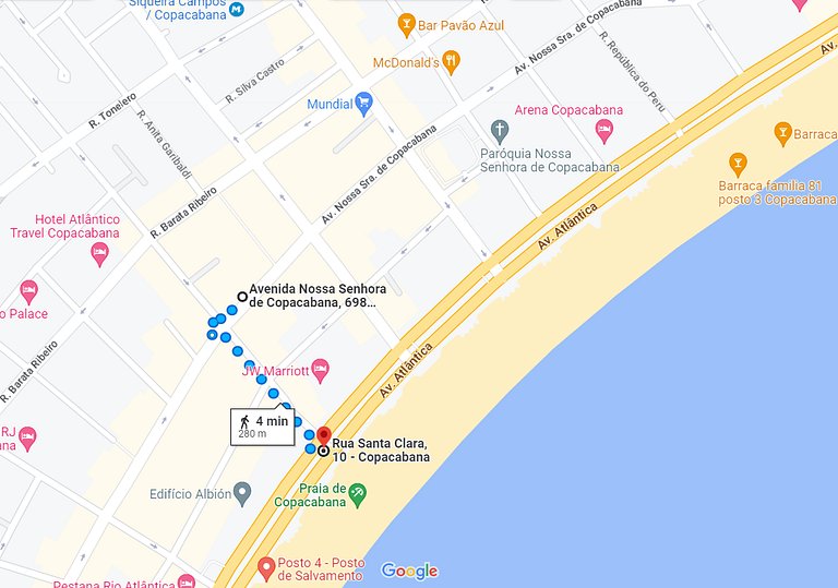 AD12 - Apto a 4 min da praia - vista pro Cristo